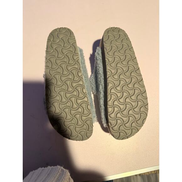 NEW Papillio Birkenstock Arizona Big Buckle Shearling Teddy Faded Aqua EU 38 - Picture 4 of 10